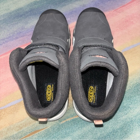 Keen Waterproof Leather Snow Boots Gray 100g Insulation Kids Size 3 - Picture 7 of 10